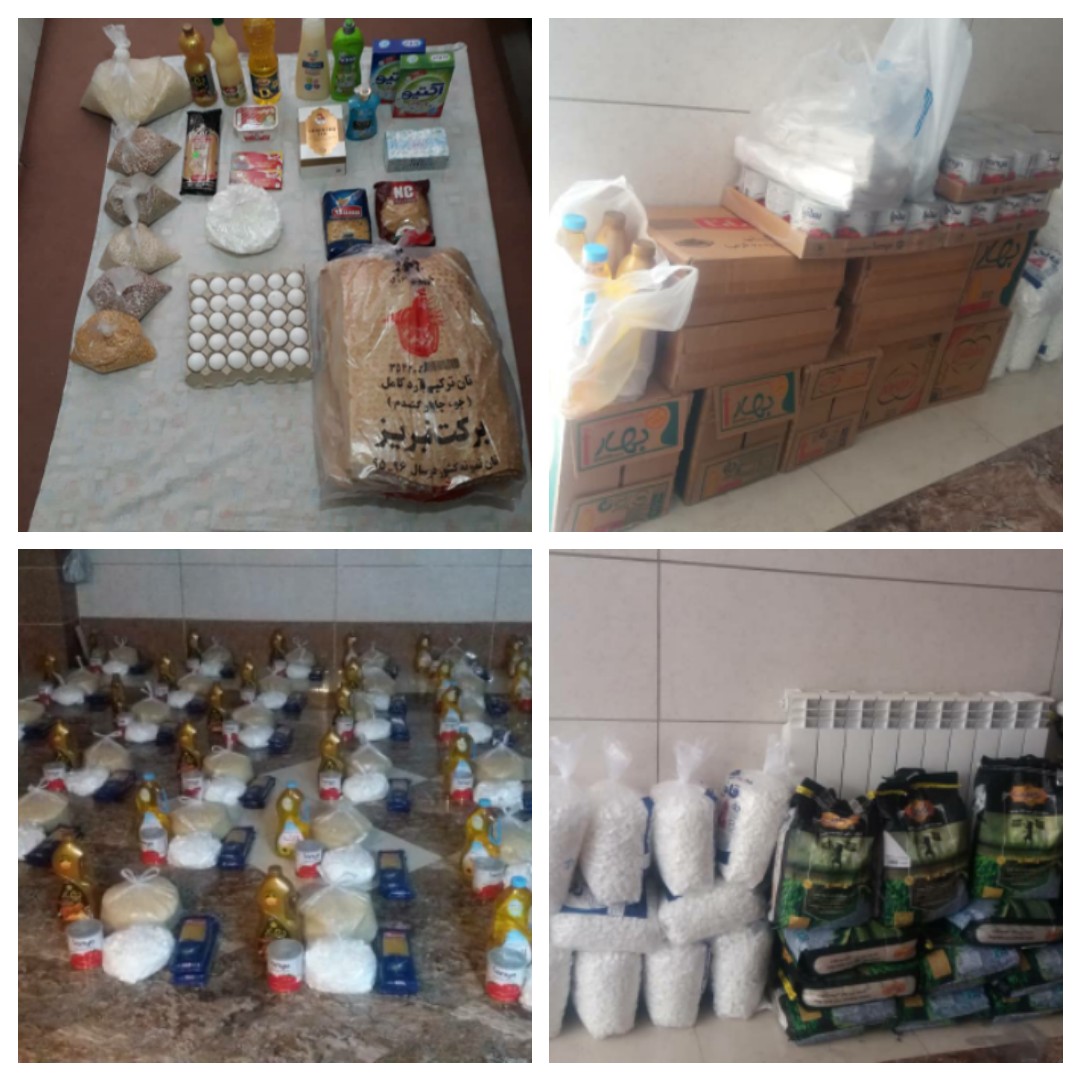 توزیع ۳۰۰ بسته غذایی به همت کانون مسجد قدس درتبریز