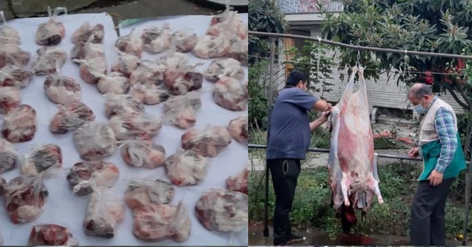 توزیع ۴۵بسته گوشت قربانی بین نیازمندان آملی