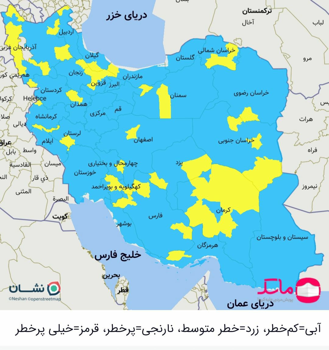 بازگشت رنگ نارنجی به نقشه کرونایی کشور 