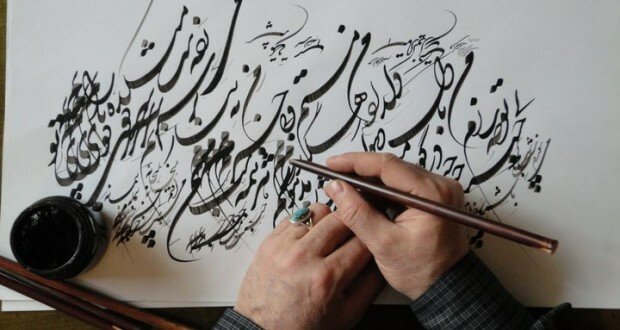 بداهه نویسی خوشنویسان قزوینی به مناسبت ماه رمضان