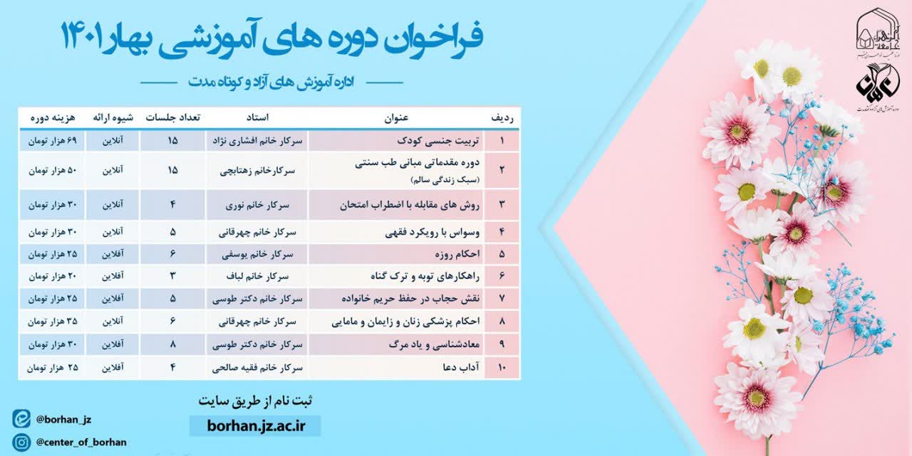  دوره‌های مجازی کوتاه مدت جامعه الزهرا(س) فراخوان شد