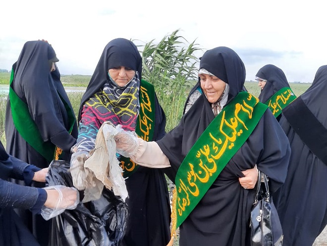 پاکسازی محیط زیست روستای رمنت بابل به همت خادمیاران رضوی