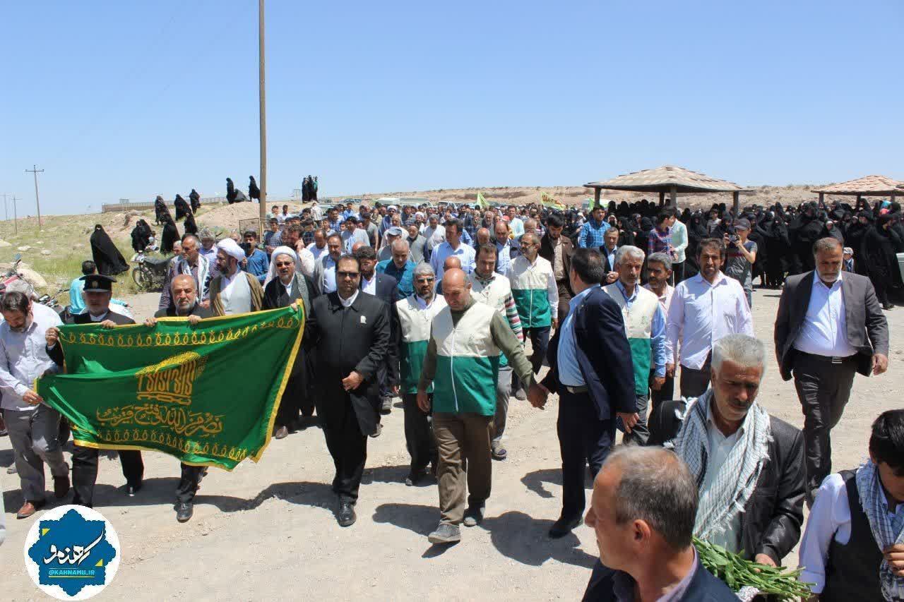 آیین استقبال از کاروان خدام آستان قدس رضوی در روستای کهنمو اسکو