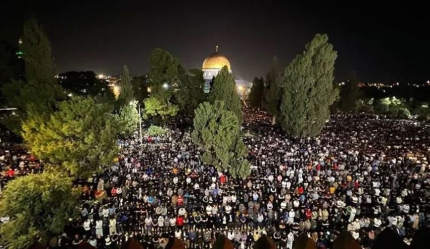 اقامه نماز جمعه ۵۵ هزار فلسطینی در مسجدالاقصی