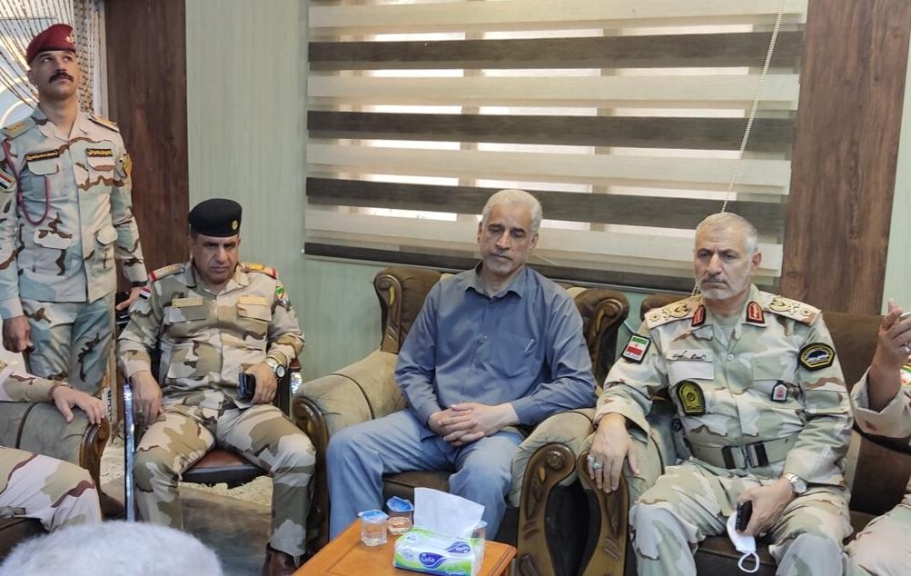 فرمانده مرزبانی فراجا و استاندار خوزستان با فرمانده عملیات بصره عراق دیدار کردند