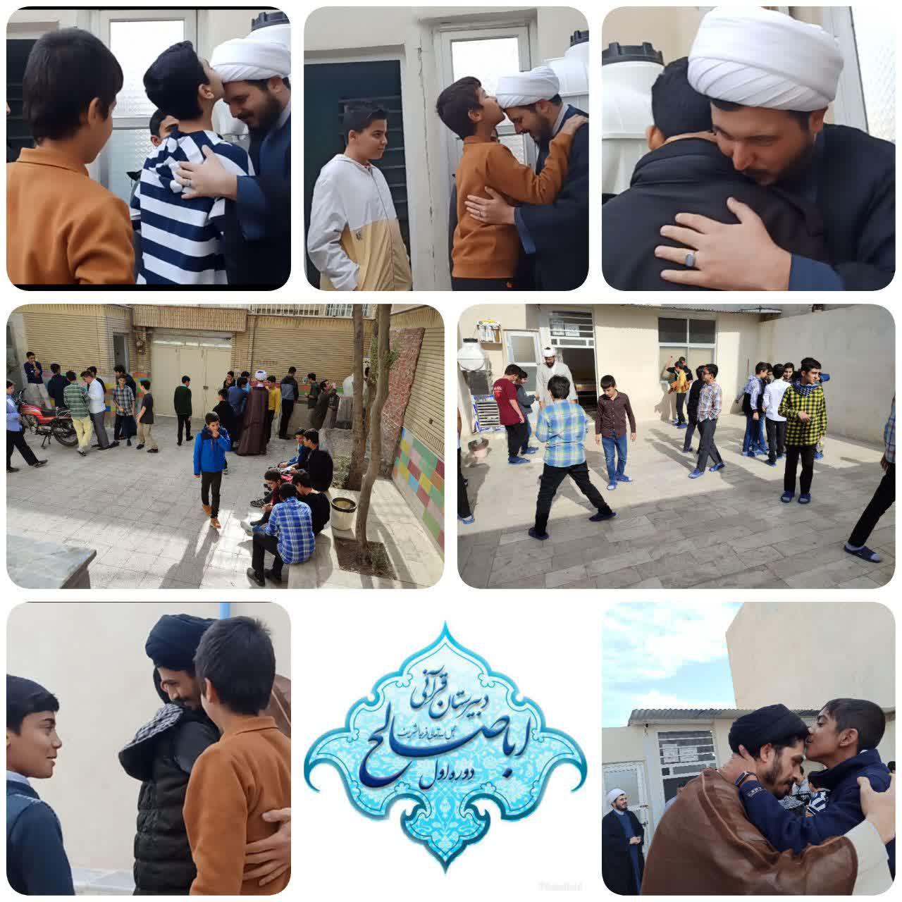 ادای احترام دانش آموزان یزدی به معلمان روحانی خود  