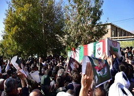 بدرقه باشکوه پیکر شهید مدافع امنیت «نادر بیرامی» در صحنه 