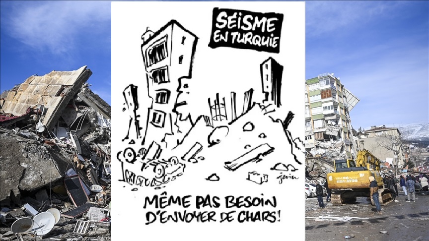 وقتی شارلی ابدو انسانیت را زیرپا می گذارد/ نگاه  نژادپرستانه فرانسه  به زلزله زدگان سوریه و ترکیه
