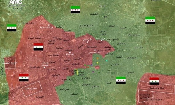 مناطق تحت تسلط ارتش سوریه و مخالفان در حلب + نقشه