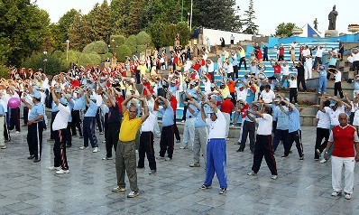 همایش بزرگ ورزش صبحگاهی در پار ک ملت