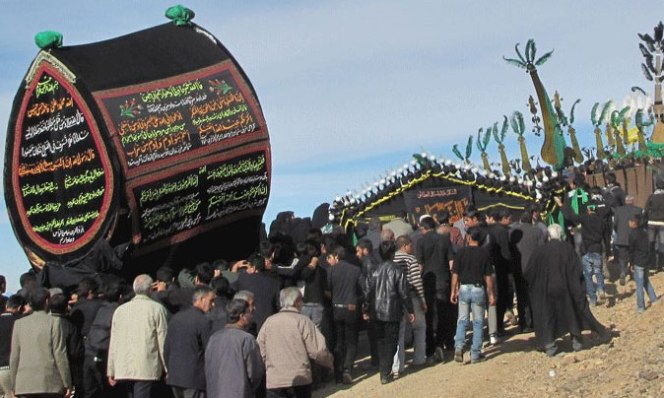 برگزاری آیین ویژه عزاداری امام حسین(ع) در روستای انجدان