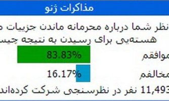 موافقت 83درصد ایرانی‌ها با محرمانه ماندن جزییات مذاکرات هسته ای